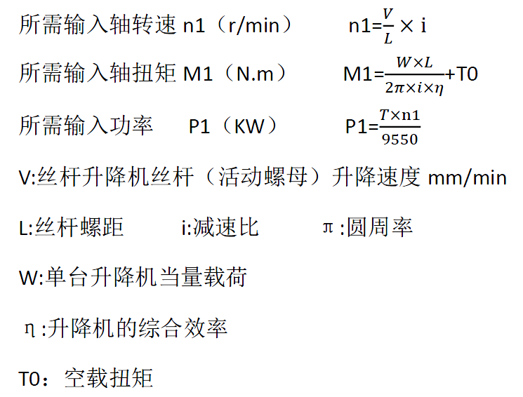 絲桿升降機(jī)功率計(jì)算